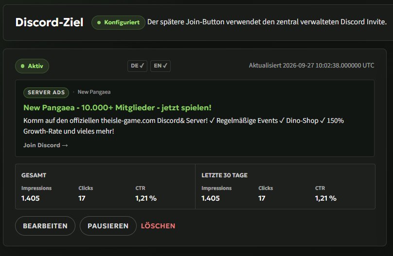 Server-Ads erstellen und online bringen